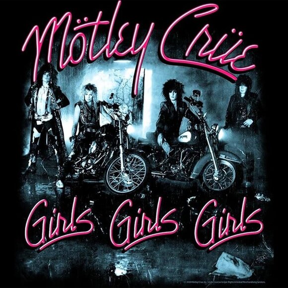 Motley Crue Girls Girls Girls Classic Black Graphic T-Shirt Adult Tee - Picture 2 of 5